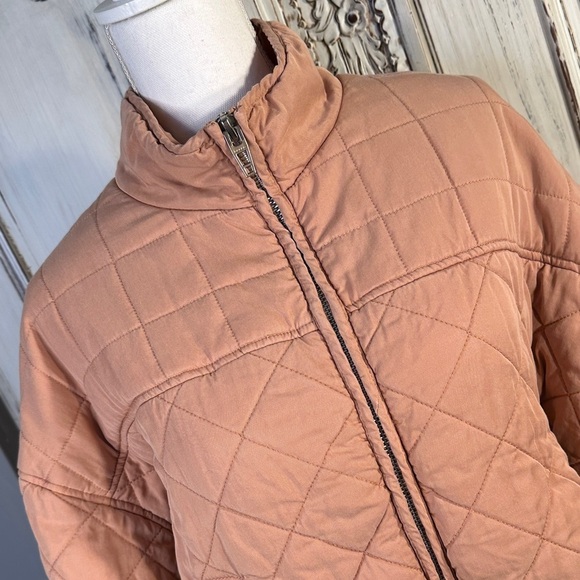 BLANKNYC Women's Quilted Bomber Jacket in Salmon - Picture 2 of 12